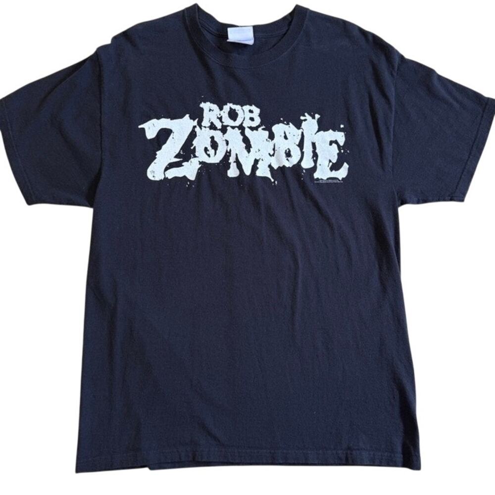 Rob Zombie classic logo horror rock metal industrial black t-shirt Size Large